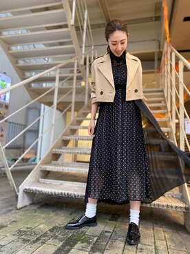 「プリーツ」｜「アイテム（トレンチコート）」を使った、aguriさん（レディース・160cm）の秋コーディネート