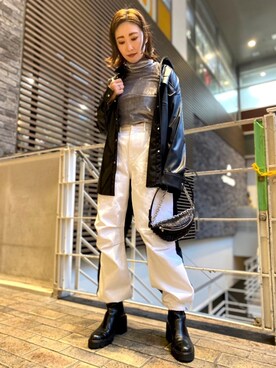 「JOHN LAWRENCE SULLIVAN」｜「アイテム（ブルゾン）」を使った、aguriさん（レディース・160cm）の秋コーディネート