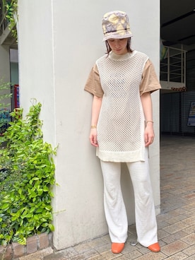 「アイテム（ハット）」を使った、aguriさん（レディース・160cm）の春コーディネート