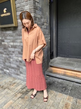 「透かし編みニット」｜aguriさん（レディース・160cm）の春コーディネート