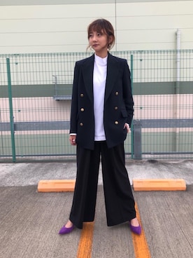 「BEAUTY&YOUTH UNITED ARROWS（ビューティーアンドユースユナイテッドアローズ）のBY∴ スウェードポインテッドトゥパンプス5.5 19FW（パンプス、パープル系）」を使った、Seina Yamanamiさん（レディース・162cm）の秋コーディネート