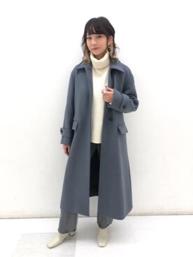 「BEAUTY&YOUTH UNITED ARROWS（ビューティーアンドユースユナイテッドアローズ）の【予約】BY スクエアトゥセンターラインブーツ（ブーツ、ホワイト系）」を使った、Seina Yamanamiさん（レディース・162cm）の秋コーディネート