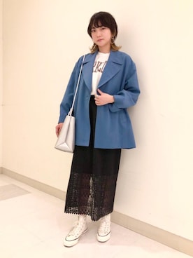 「bibmilk（ビブミルク）のアイテム」を使った、Seina Yamanamiさん（レディース・162cm）の春コーディネート