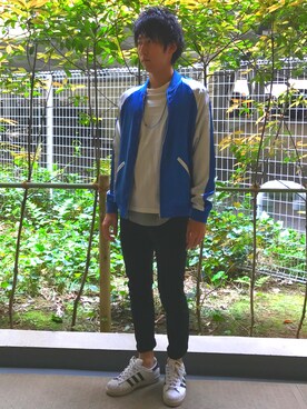「SHIPS JET BLUE（シップスジェットブルー）のアイテム（ブルゾン）」を使った、YASUHIROさん（メンズ・175cm）の春コーディネート