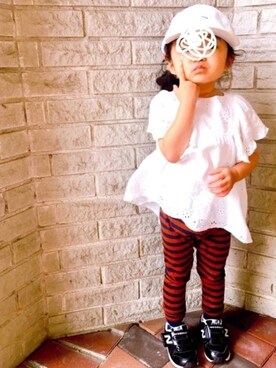 「FITH（フィス）のアイテム（キャップ）」を使った、asairo 𓇼 さん（キッズ・90cm）の夏コーディネート