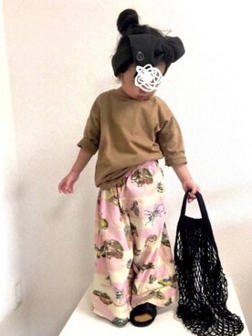 「CIAOPANIC TYPY（チャオパニックティピー）のアイテム（ヘアアクセサリー）」を使った、asairo 𓇼 さん（キッズ・90cm）の秋コーディネート