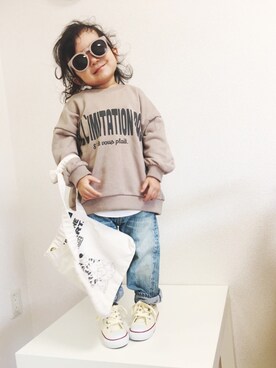 「chocolatesoup（チョコレートスープ）のアイテム」を使った、asairo 𓇼 さん（キッズ・90cm）の秋コーディネート