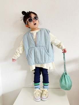 「R.H. Vintage（ロンハーマンヴィンテージ）のアイテム」を使った、asairo 𓇼 さん（キッズ・90cm）の春コーディネート