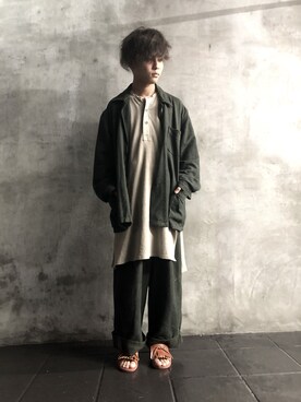 「パジャマ」｜「アイテム（ジャケット/アウター）」を使った、もやしさん（メンズ・165cm）の秋コーディネート
