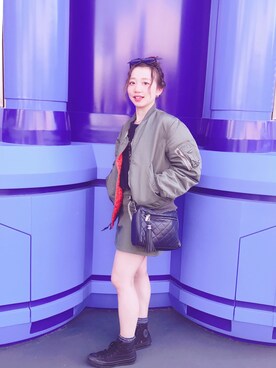 「アイテム（MA-1）」を使った、ひなーたさん（レディース・154cm・20代）の春コーディネート