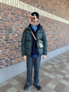 「carhartt」｜「アイテム（ダウンジャケット/コート）」を使った、ジェイソン尾妻さん（メンズ・179cm）の冬コーディネート
