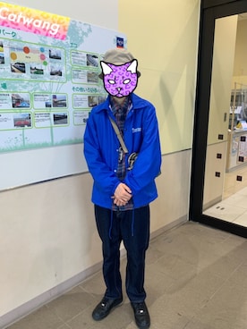 「AIR FORCE 1」｜「アイテム（ナイロンジャケット）」を使った、ジェイソン尾妻さん（メンズ・179cm）の春コーディネート