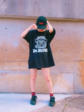 「Dr. Martens（ドクターマーチン）のアイテム（その他シューズ）」を使った、城戸さくら(さくさん)さん（レディース・158cm）の夏コーディネート