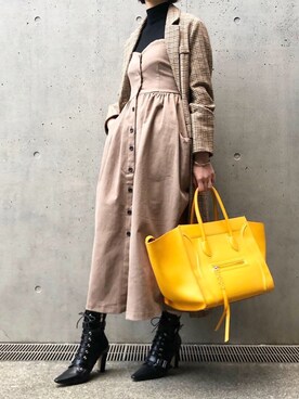 「セリーヌ」｜「アイテム（チェスターコート）」を使った、SAAAGE boutiqueさん（レディース・158cm）の秋コーディネート