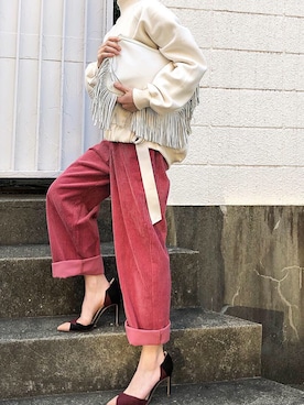 「スエット」｜「アイテム（パンプス）」を使った、SAAAGE boutiqueさん（レディース・158cm）の冬コーディネート