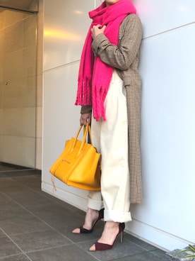 「セリーヌ」｜「アイテム（チェスターコート）」を使った、SAAAGE boutiqueさん（レディース・158cm）の冬コーディネート
