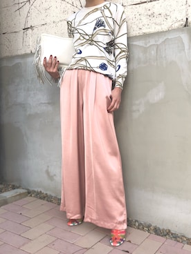 「スカーフプリント」｜SAAAGE boutiqueさん（レディース・158cm）の春コーディネート