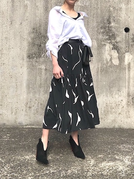 「CRY.（クライ）のアイテム（シューズ）」を使った、SAAAGE boutiqueさん（レディース・158cm）の春コーディネート