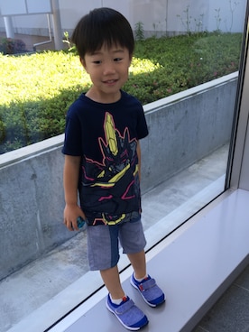 「kladskap（クレードスコープ）のアイテム（パンツ）」を使った、Kai☆さん（キッズ・100cm）の春コーディネート