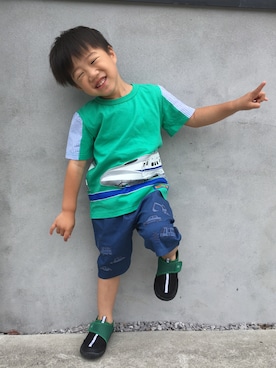 「kladskap（クレードスコープ）のアイテム（パンツ）」を使った、Kai☆さん（キッズ・92cm）の夏コーディネート
