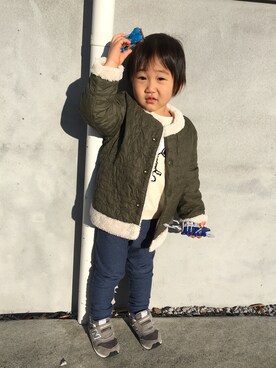 「UNIQLO（ユニクロ）のアイテム（ナイロンジャケット）」を使った、Kai☆さん（キッズ・90cm）の秋コーディネート
