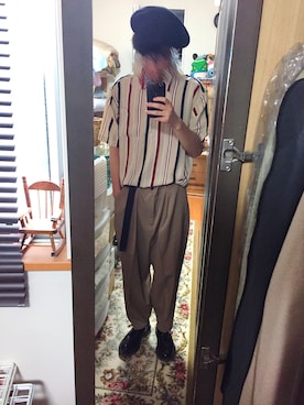 「H&M（エイチ・アンド・エム）のアイテム（ローファー）」を使った、もりもりさん（メンズ・167cm）の夏コーディネート