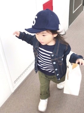 「Right-on KIDS（ライトオンキッズ）のアイテム（ニット/セーター）」を使った、yuu☆さん（キッズ・80cm）の冬コーディネート