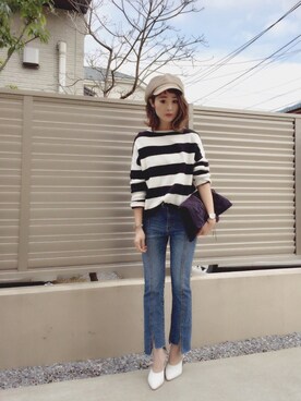 「アイテム（ピアス（両耳用））」を使った、syk***さん（レディース・158cm・30代）の春コーディネート