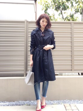 「ドラフトアングリッド」｜「アイテム（トレンチコート）」を使った、syk***さん（レディース・158cm）の春コーディネート