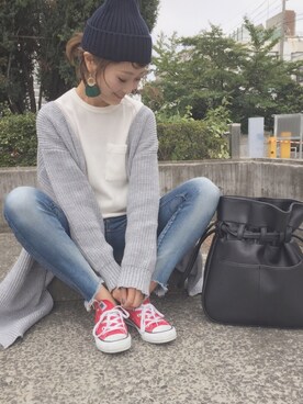 「アイテム（ピアス（両耳用））」を使った、syk***さん（レディース・158cm・30代）の秋コーディネート