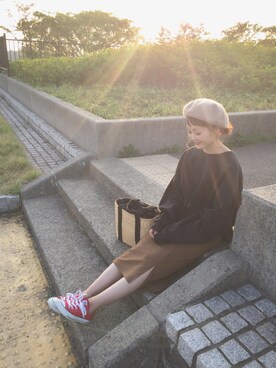 「osharewalker（オシャレウォーカー）のアイテム（ハンチング/ベレー帽）」を使った、syk***さん（レディース・158cm）の秋コーディネート