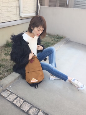 「アイテム（ピアス（両耳用））」を使った、syk***さん（レディース・158cm・30代）の冬コーディネート