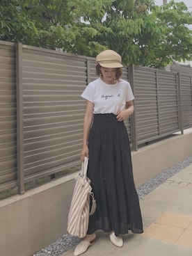 「MODE ROBE（モードローブ）のアイテム（帽子）」を使った、syk***さん（レディース・158cm）の春コーディネート
