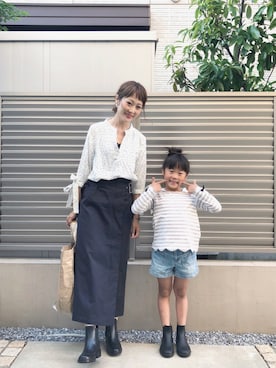 「sankyo shokai（サンキョウショウカイ）のアイテム（レインシューズ）」を使った、syk***さん（レディース・158cm）の春コーディネート
