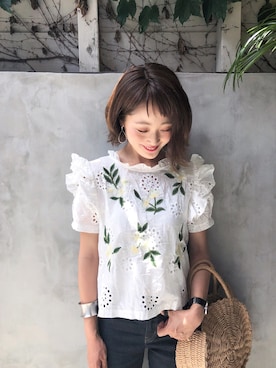 「DAISY（デイジー）のアイテム（トップス）」を使った、syk***さん（レディース・158cm）の夏コーディネート