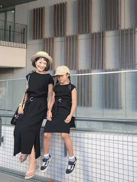 「natural couture（ナチュラルクチュール）のDカンベルト付きワッフルTワンピ（ワンピース）」を使った、syk***さん（レディース・158cm）の夏コーディネート