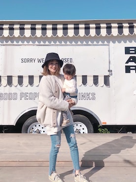 「GRL（グレイル）の裏起毛オーバーシルエットバックプリントスウェット（スウェット、ホワイト系）」を使った、syk***さん（レディース・158cm）の秋コーディネート