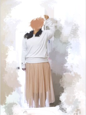 YUN-babyさんの「ハイウエストシフォンプリーツスカート（丈標準76～80cm）」を使ったコーディネート