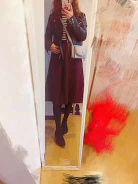 「select MOCA（セレクトモカ）のアイテム（ライダースジャケット）」を使った、shunさん（レディース・160cm）の秋コーディネート