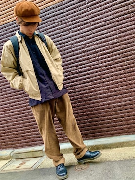 「ラルフローレン」｜「アイテム（ナイロンジャケット）」を使った、ゆーたさん（メンズ・175cm）の冬コーディネート