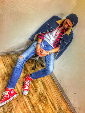 吉野 綾佑さん（メンズ・182cm）の冬コーディネート