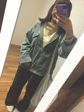 「cepo（セポ）のアイテム（ブルゾン）」を使った、みなみさん（レディース・154cm）の冬コーディネート