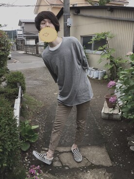 「アイテム（スリッポン、その他）」を使った、coro助さん（メンズ・178cm）の夏コーディネート