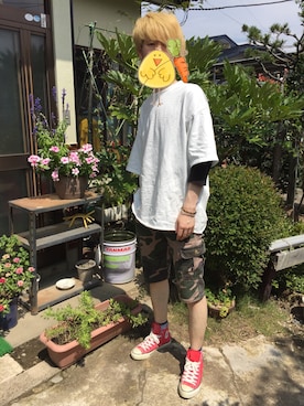「しまむら（シマムラ）のアイテム（カーゴパンツ）」を使った、coro助さん（メンズ・178cm）の秋コーディネート