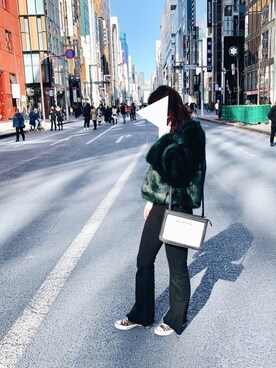 「EGOIST（エゴイスト）のアイテム（デニムパンツ）」を使った、Naoさん（レディース・158cm）の冬コーディネート