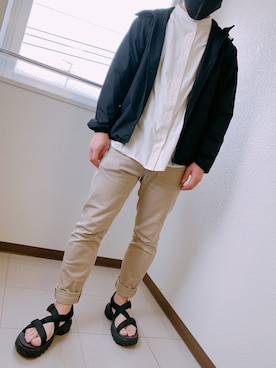 「アイテム（チノパンツ）」を使った、Nao さん（メンズ・165cm・20代）の春コーディネート