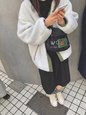 「w closet」｜「アイテム（ブルゾン）」を使った、みたんさん（レディース・156cm）の冬コーディネート