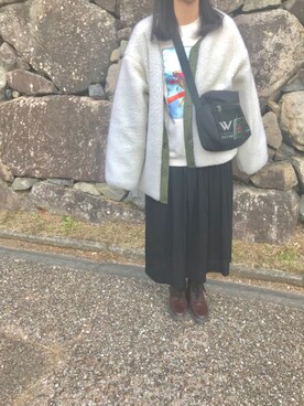 「w closet」｜「アイテム（ブルゾン）」を使った、みたんさん（レディース・156cm）の冬コーディネート