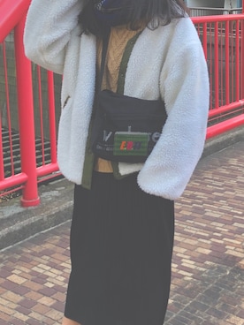 「w closet」｜「アイテム（ブルゾン）」を使った、みたんさん（レディース・156cm）の冬コーディネート