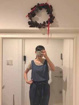 「w closet」｜「アイテム（オールインワン・サロペット）」を使った、みたんさん（レディース・157cm）の夏コーディネート
